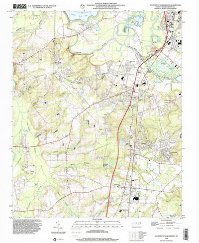 United States Geological Survey Southwest Goldsboro, NC (1998, 24000-Scale) digital map