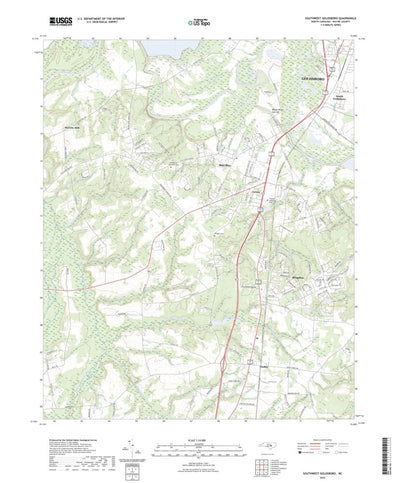 United States Geological Survey Southwest Goldsboro, NC (2022, 24000-Scale) digital map