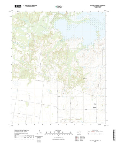 United States Geological Survey Southwest Lake Kemp, TX (2022, 24000-Scale) digital map