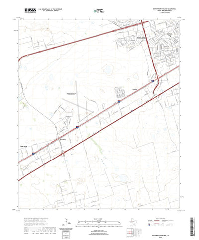 United States Geological Survey Southwest Midland, TX (2022, 24000-Scale) digital map