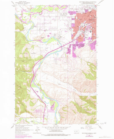 United States Geological Survey Southwest Missoula, MT (1964, 24000-Scale) digital map