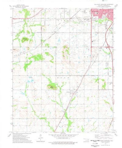 United States Geological Survey Southwest Muskogee, OK (1974, 24000-Scale) digital map
