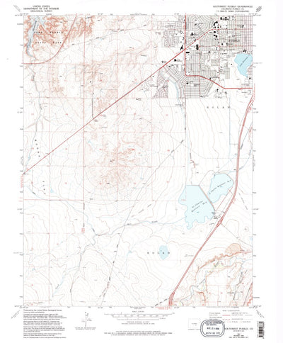 United States Geological Survey Southwest Pueblo, CO (1961, 24000-Scale) digital map