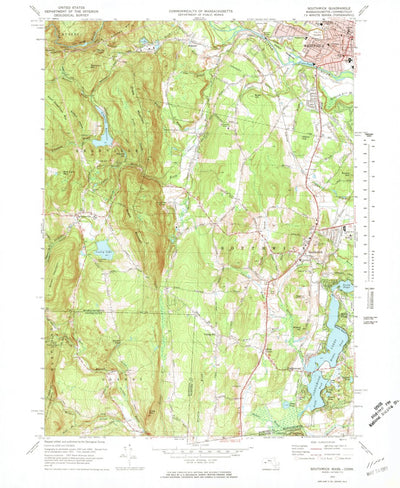 United States Geological Survey Southwick, MA-CT (1972, 24000-Scale) digital map