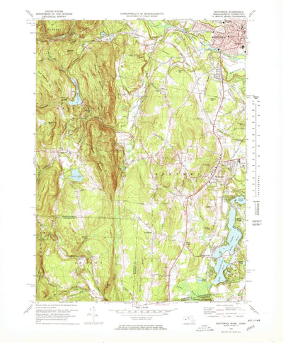 United States Geological Survey Southwick, MA-CT (1972, 25000-Scale) digital map