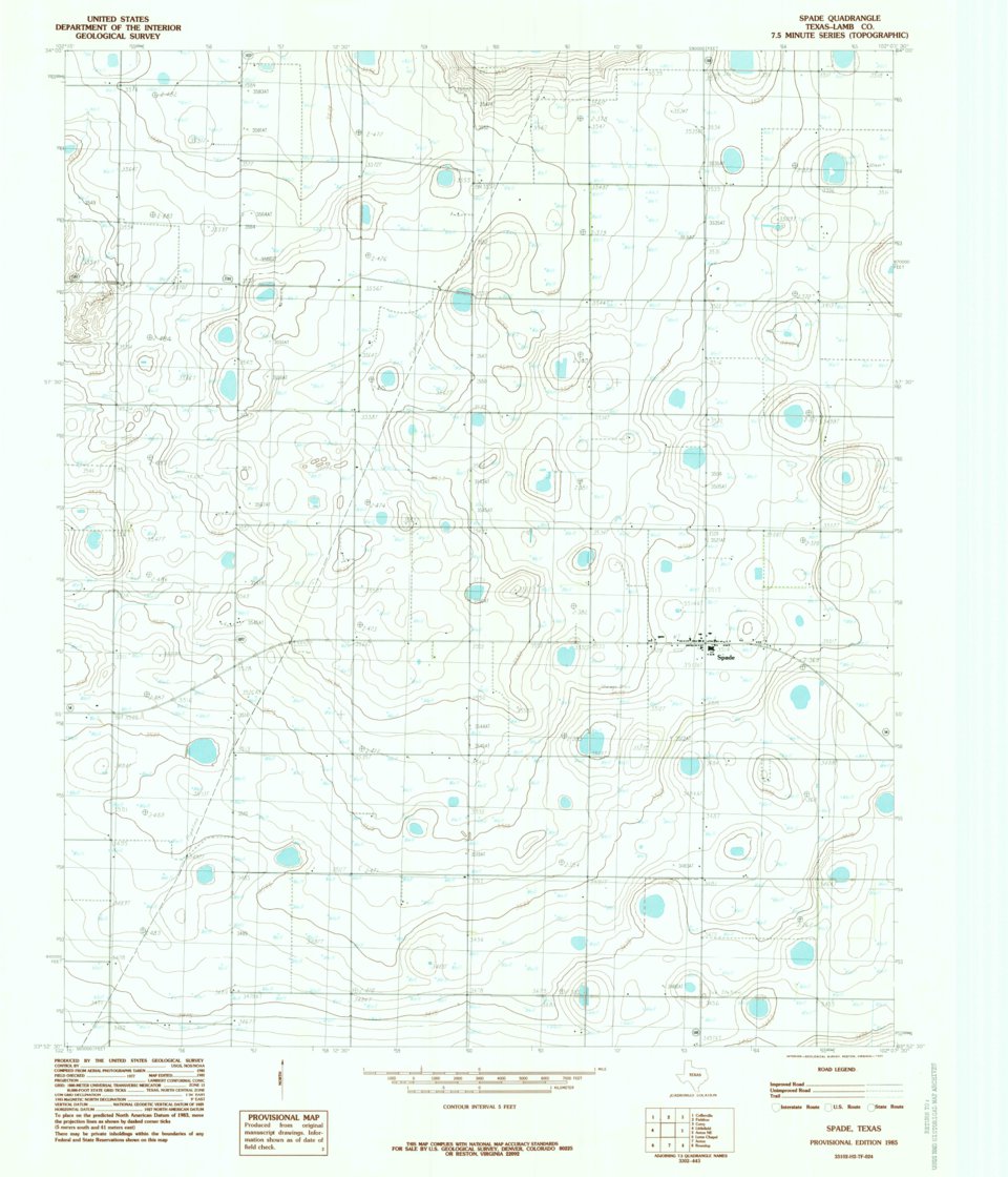 Spade, TX (1985, 24000-Scale) Map by United States Geological Survey ...