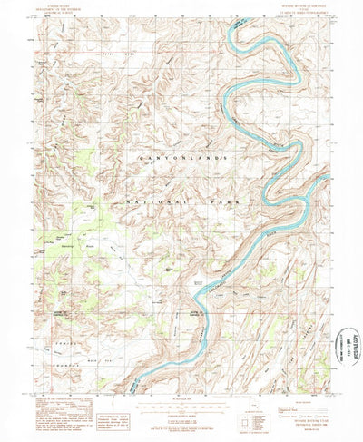 United States Geological Survey Spanish Bottom, UT (1988, 24000-Scale) digital map