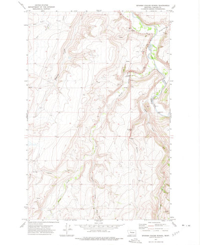 United States Geological Survey Spanish Coulee School, MT (1971, 24000-Scale) digital map