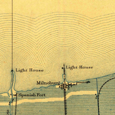 United States Geological Survey Spanish Fort, LA (1891, 62500-Scale) digital map