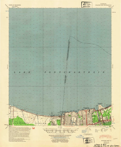 United States Geological Survey Spanish Fort, LA (1953, 62500-Scale) digital map