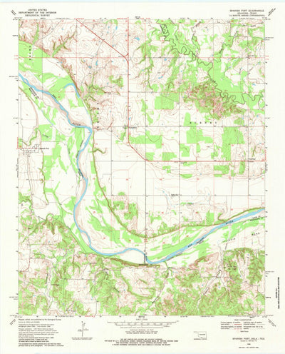 United States Geological Survey Spanish Fort, TX-OK (1968, 24000-Scale) digital map
