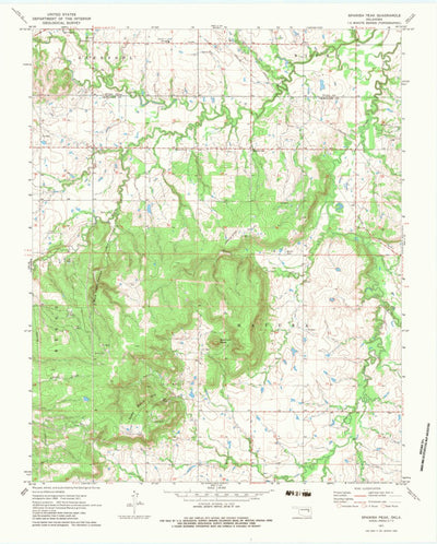 United States Geological Survey Spanish Peak, OK (1971, 24000-Scale) digital map