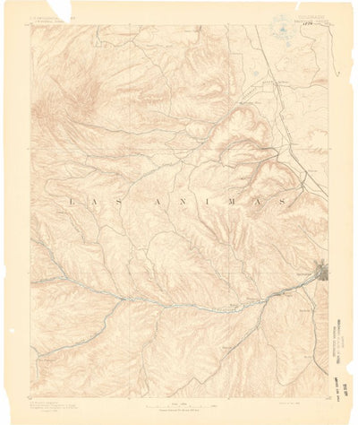 United States Geological Survey Spanish Peaks, CO (1891, 125000-Scale) digital map