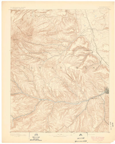 United States Geological Survey Spanish Peaks, CO (1893, 125000-Scale) digital map