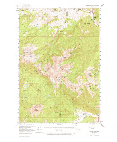 United States Geological Survey Spanish Peaks, MT (1950, 62500-Scale) digital map
