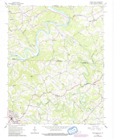 United States Geological Survey Sparta East, NC-VA (1966, 24000-Scale) digital map