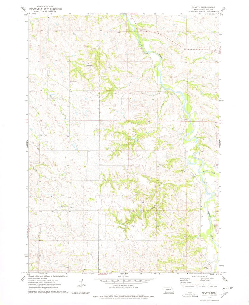 Sparta, NE (1974, 24000-Scale) Map by United States Geological Survey ...