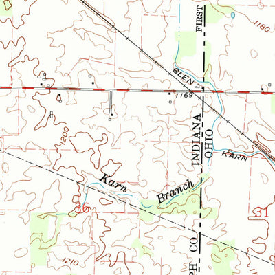 United States Geological Survey Spartanburg, IN-OH (1992, 24000-Scale) digital map