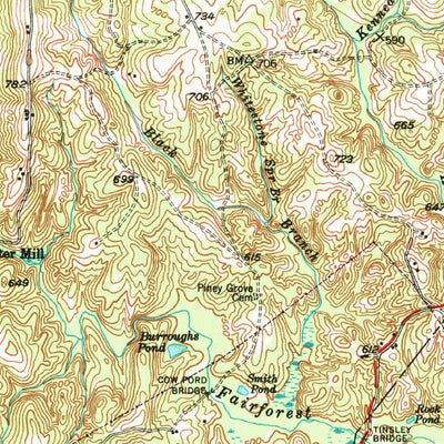 United States Geological Survey Spartanburg, SC (1947, 62500-Scale) digital map