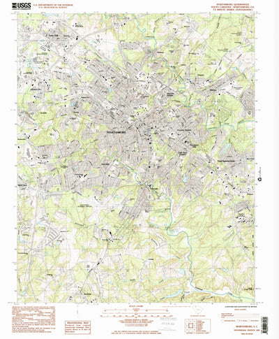 United States Geological Survey Spartanburg, SC (1983, 24000-Scale) digital map