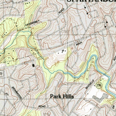 United States Geological Survey Spartanburg, SC (1983, 24000-Scale) digital map
