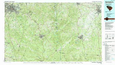 United States Geological Survey Spartanburg, SC (1986, 100000-Scale) digital map