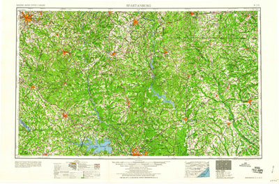 United States Geological Survey Spartanburg, SC-NC (1960, 250000-Scale) digital map