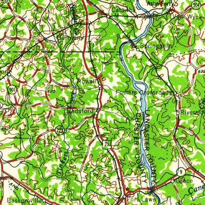 United States Geological Survey Spartanburg, SC-NC (1960, 250000-Scale) digital map