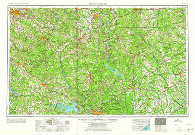 United States Geological Survey Spartanburg, SC-NC (1964, 250000-Scale) digital map