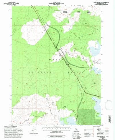 United States Geological Survey Spaulding Butte, CA (1993, 24000-Scale) digital map