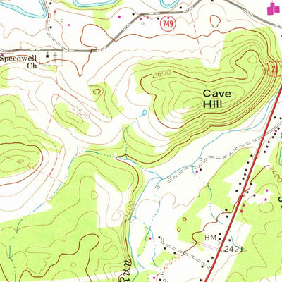 United States Geological Survey Speedwell, VA (1968, 24000-Scale) digital map