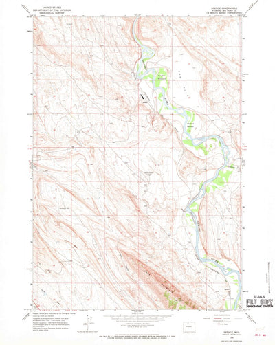 United States Geological Survey Spence, WY (1966, 24000-Scale) digital map