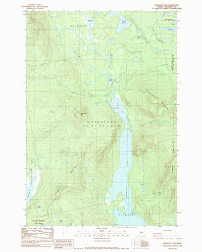United States Geological Survey Spencer Lake, ME (1989, 24000-Scale) digital map