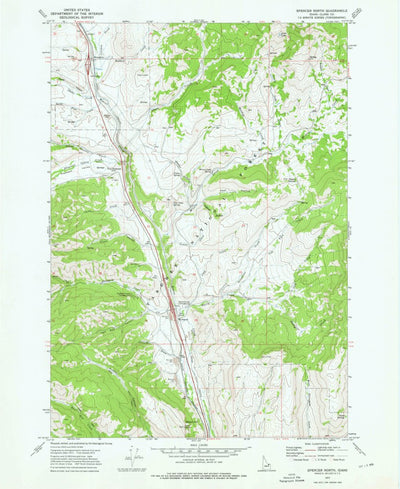 United States Geological Survey Spencer North, ID (1972, 24000-Scale) digital map