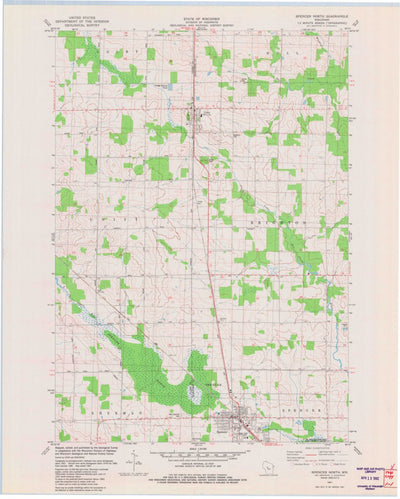 United States Geological Survey Spencer North, WI (1981, 24000-Scale) digital map