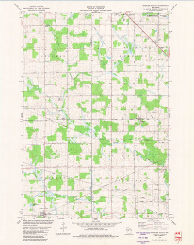 United States Geological Survey Spencer South, WI (1979, 24000-Scale) digital map