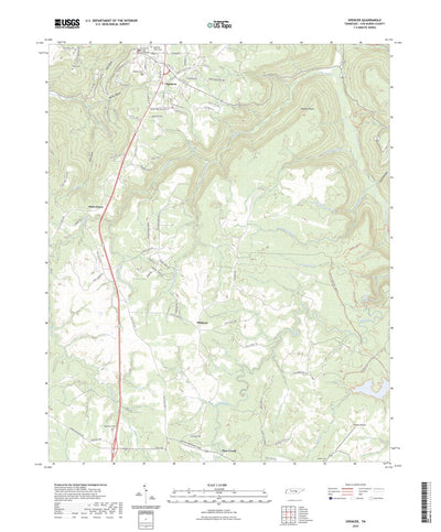United States Geological Survey Spencer, TN (2022, 24000-Scale) digital map