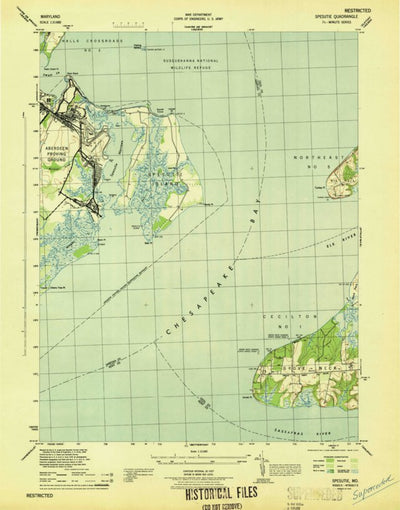 United States Geological Survey Spesutie, MD (1944, 31680-Scale) digital map