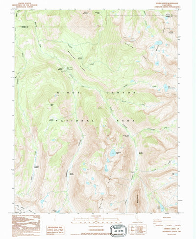 United States Geological Survey Sphinx Lakes, CA (1993, 24000-Scale) digital map
