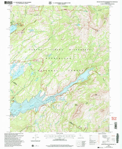 United States Geological Survey Spicer Meadow Reservoir, CA (2001, 24000-Scale) digital map