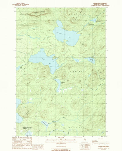 United States Geological Survey Spider Lake, ME (1989, 24000-Scale) digital map
