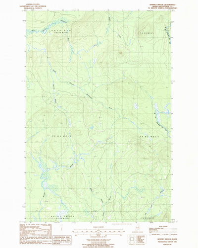 United States Geological Survey Spinney Brook, ME (1986, 24000-Scale) digital map