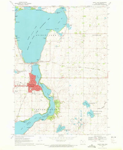 United States Geological Survey Spirit Lake, IA (1970, 24000-Scale) digital map