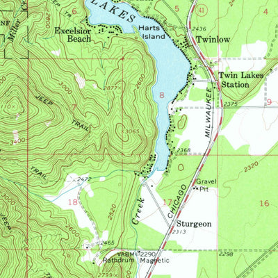 United States Geological Survey Spirit Lake, ID (1961, 62500-Scale) digital map