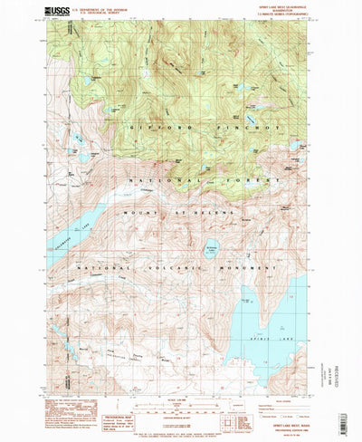 United States Geological Survey Spirit Lake West, WA (1984, 24000-Scale) digital map