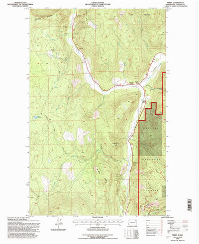 United States Geological Survey Spirit, WA (1992, 24000-Scale) digital map
