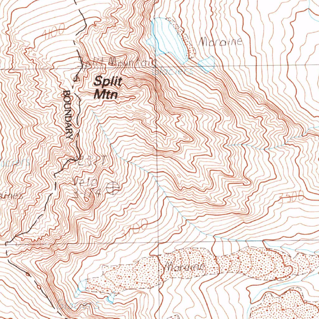Split Map Cal Split Mountain, CA (1984, 24000-Scale) Map by United States Geological ...