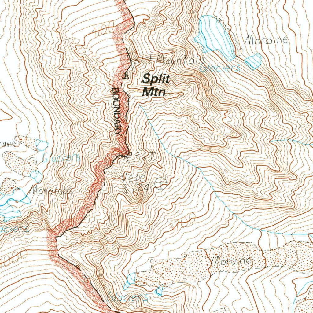 Split Map Cal Split Mountain, CA (1990, 24000-Scale) Map by United States Geological ...