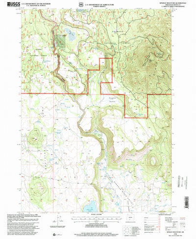 United States Geological Survey Spodue Mountain, OR (1998, 24000-Scale) digital map