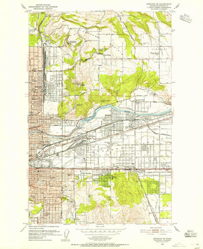 United States Geological Survey Spokane NE, WA (1950, 24000-Scale) digital map